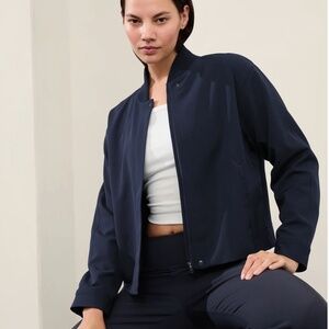 NWT Athleta Endless Bomber Jacket - Navy S